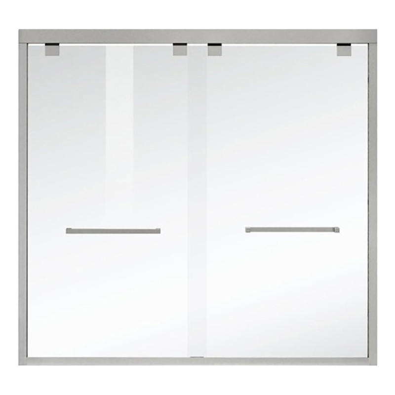 Elegant Kitchen and Bath Trenton Semi-frameless Aluminum Tub Door in Nickel