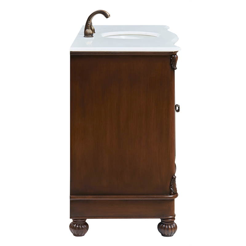 Elegant Kitchen and Bath Windsor Single Solid Wood Bathroom Vanity in Brown