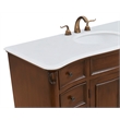 Elegant Kitchen and Bath Windsor Single Solid Wood Bathroom Vanity in Brown