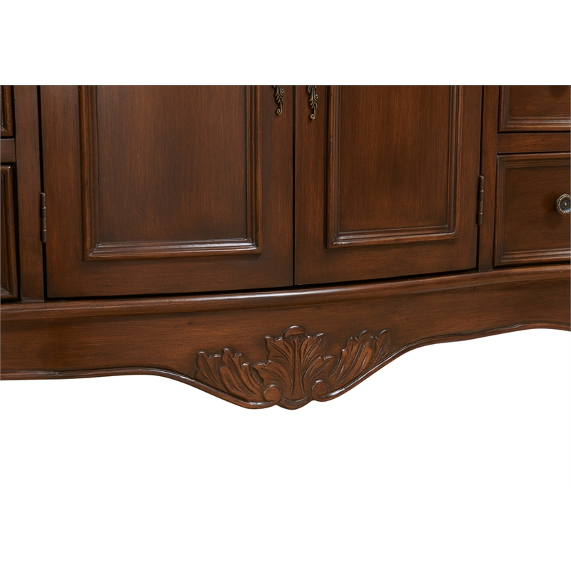 Elegant Kitchen and Bath Windsor Single Solid Wood Bathroom Vanity in Brown