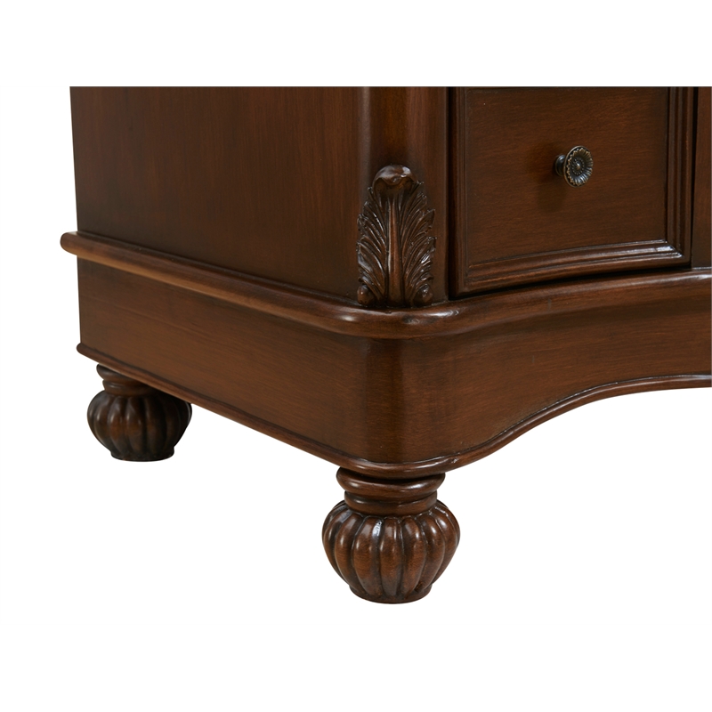 Elegant Kitchen and Bath Windsor Single Solid Wood Bathroom Vanity in Brown