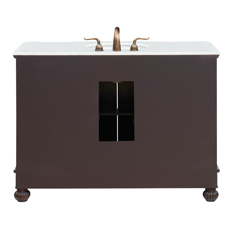 Elegant Kitchen and Bath Windsor Single Solid Wood Bathroom Vanity in Brown