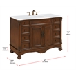 Elegant Kitchen and Bath Windsor Single Solid Wood Bathroom Vanity in Brown