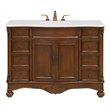 Elegant Kitchen and Bath Windsor Single Solid Wood Bathroom Vanity in Brown