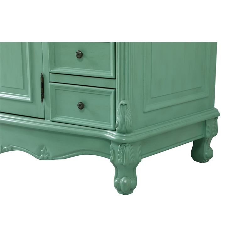 Elegant Kitchen and Bath Bordeaux Single Solid Wood Bathroom Vanity in Green