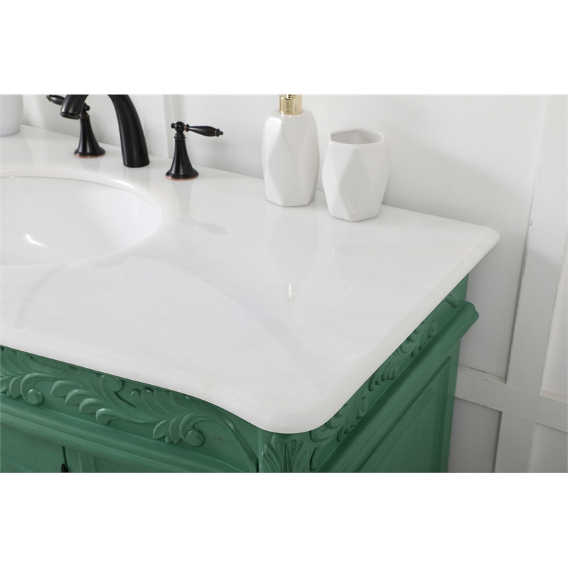 Elegant Kitchen and Bath Bordeaux Single Solid Wood Bathroom Vanity in Green
