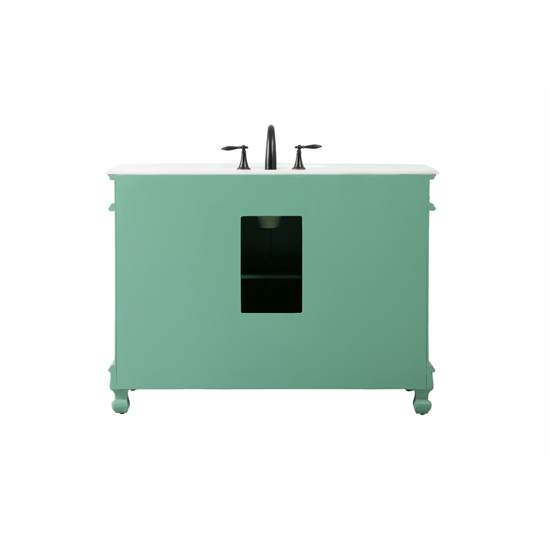 Elegant Kitchen and Bath Bordeaux Single Solid Wood Bathroom Vanity in Green