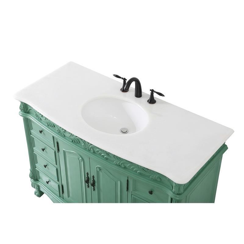Elegant Kitchen and Bath Bordeaux Single Solid Wood Bathroom Vanity in Green