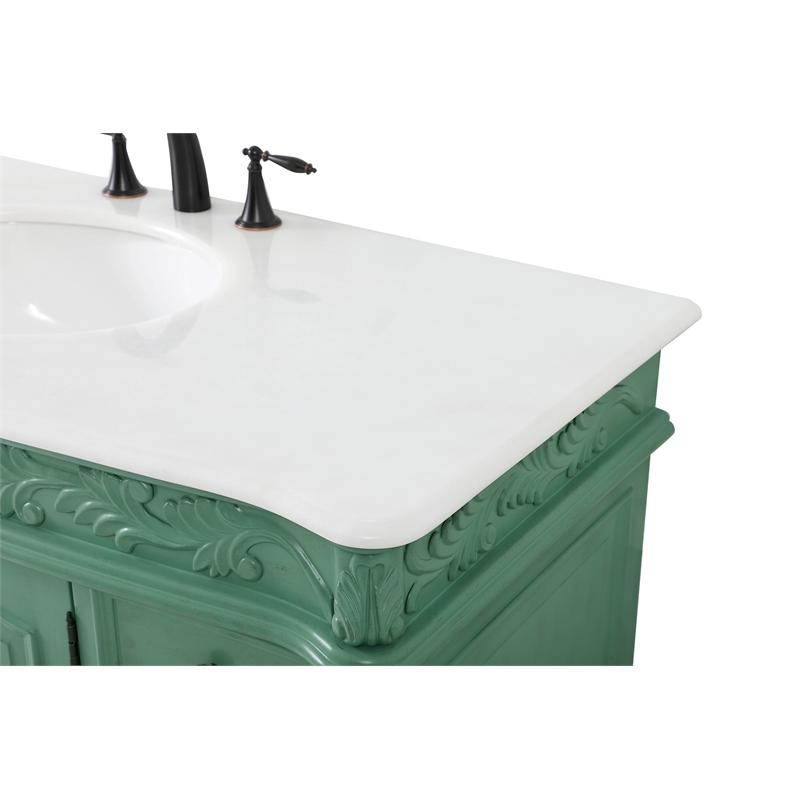 Elegant Kitchen and Bath Bordeaux Single Solid Wood Bathroom Vanity in Green