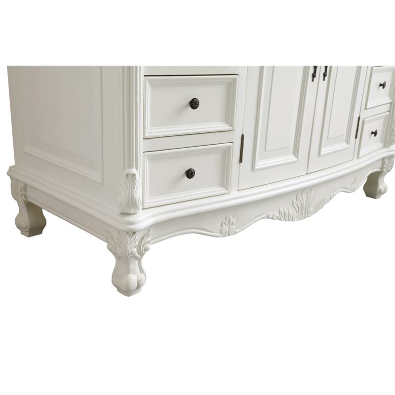 Elegant Kitchen and Bath Bordeaux Single Solid Wood Bathroom Vanity in White