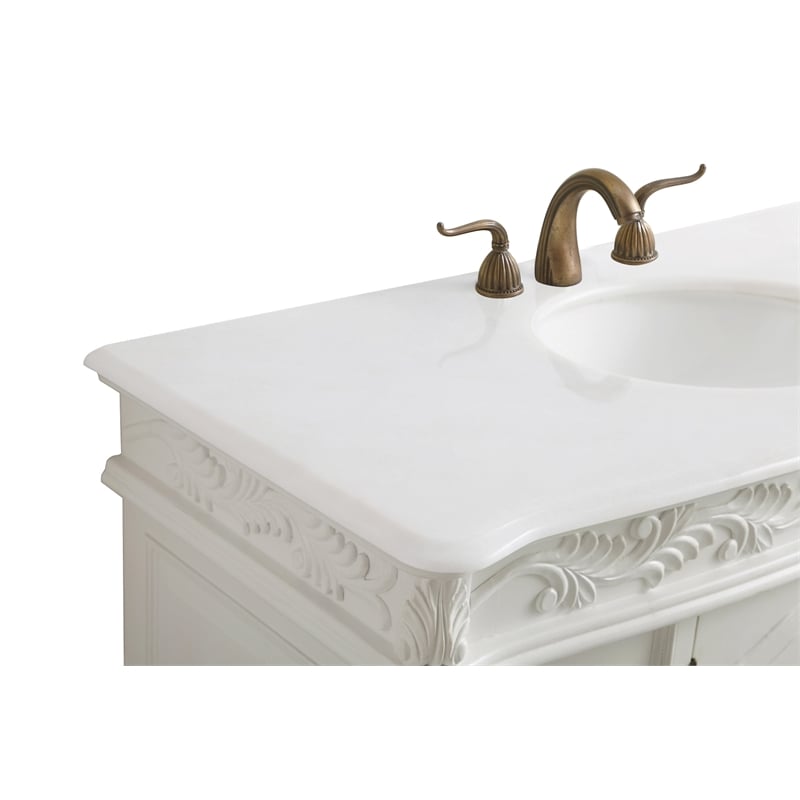 Elegant Kitchen and Bath Bordeaux Single Solid Wood Bathroom Vanity in White