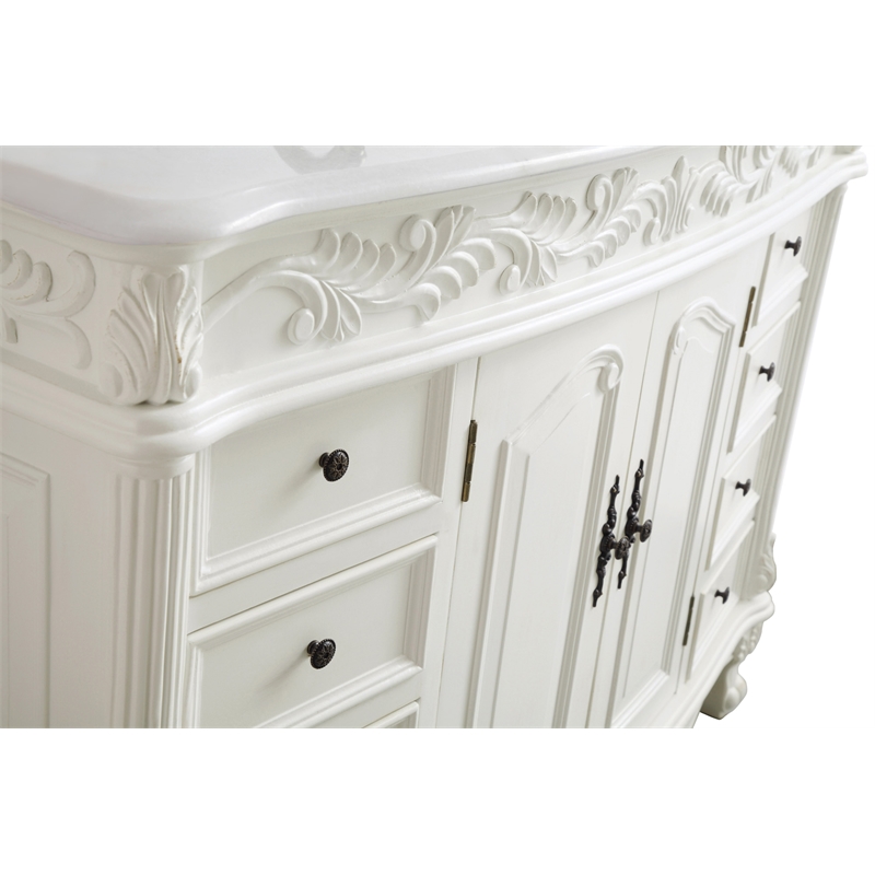 Elegant Kitchen and Bath Bordeaux Single Solid Wood Bathroom Vanity in White