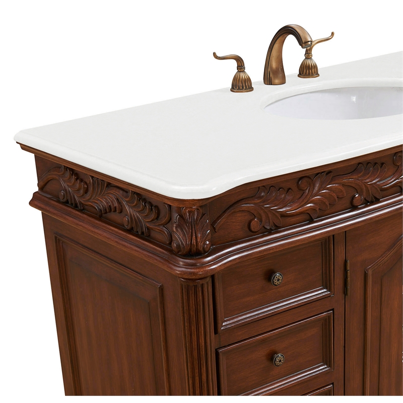 Elegant Kitchen and Bath Bordeaux Single Solid Wood Bathroom Vanity in Brown