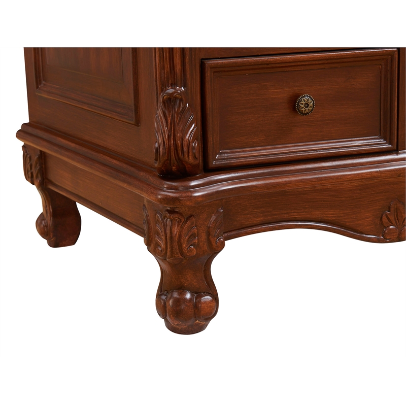 Elegant Kitchen and Bath Bordeaux Single Solid Wood Bathroom Vanity in Brown