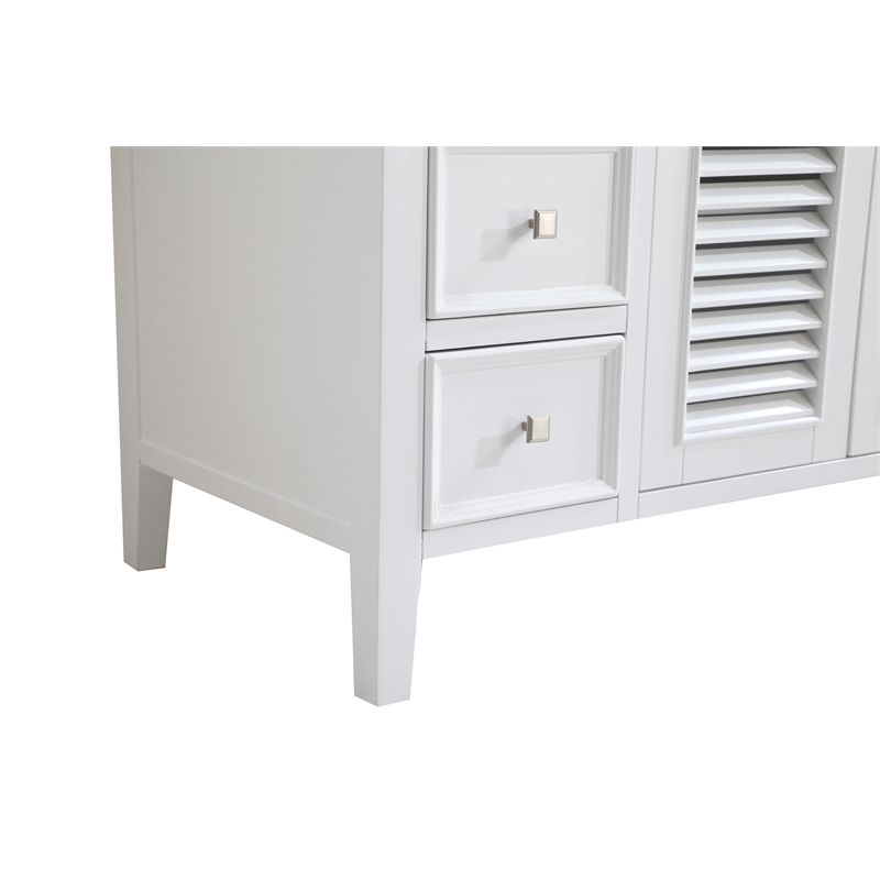 Elegant Kitchen and Bath Cape Cod Single Solid Wood Bathroom Vanity in White