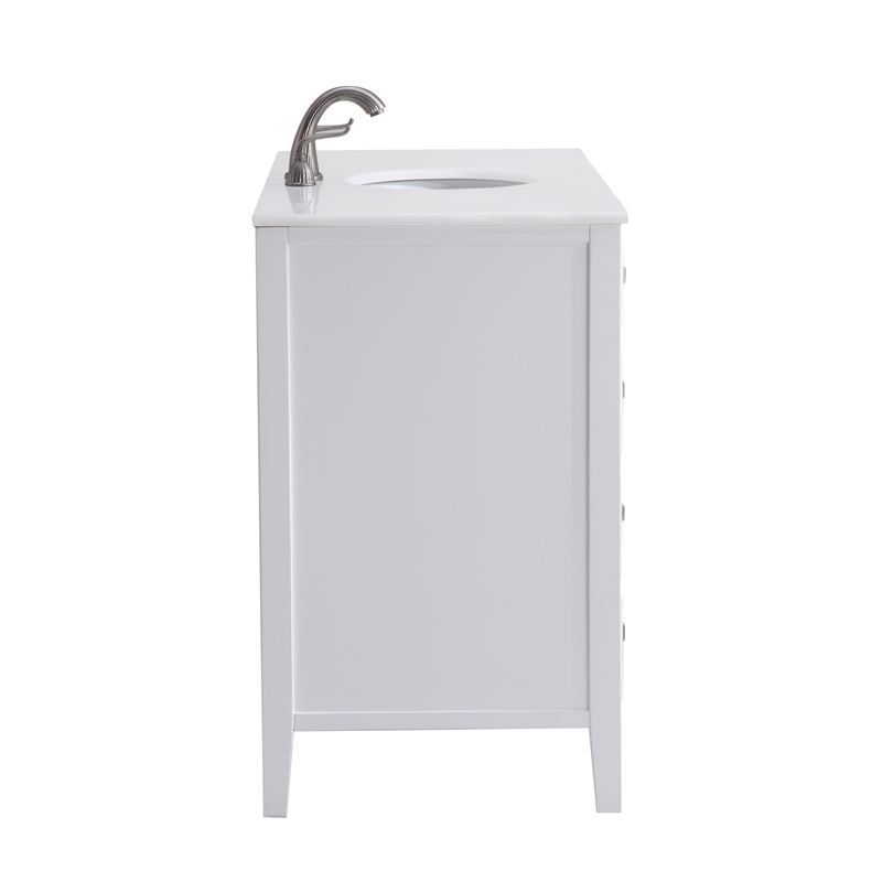 Elegant Kitchen and Bath Cape Cod Single Solid Wood Bathroom Vanity in White
