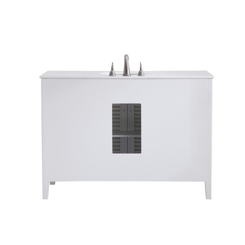 Elegant Kitchen and Bath Cape Cod Single Solid Wood Bathroom Vanity in White