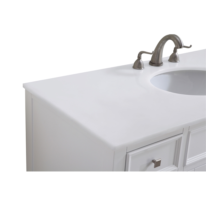 Elegant Kitchen and Bath Cape Cod Single Solid Wood Bathroom Vanity in White
