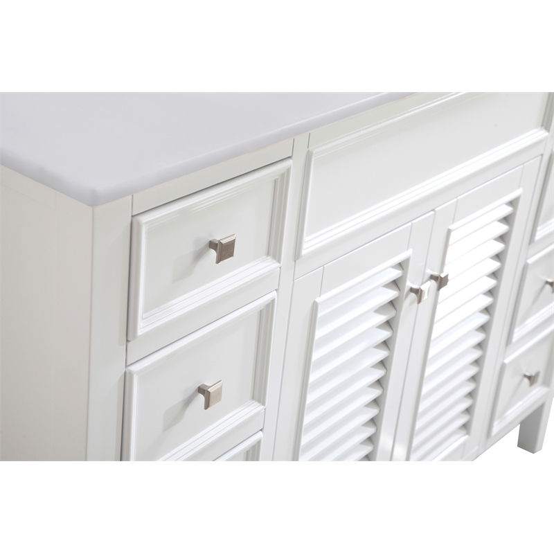 Elegant Kitchen and Bath Cape Cod Single Solid Wood Bathroom Vanity in White