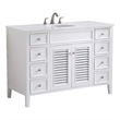 Elegant Kitchen and Bath Cape Cod Single Solid Wood Bathroom Vanity in White