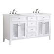 Elegant Kitchen and Bath Cape Cod Double Solid Wood Bathroom Vanity in White