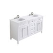 Elegant Kitchen and Bath Cape Cod Double Solid Wood Bathroom Vanity in White
