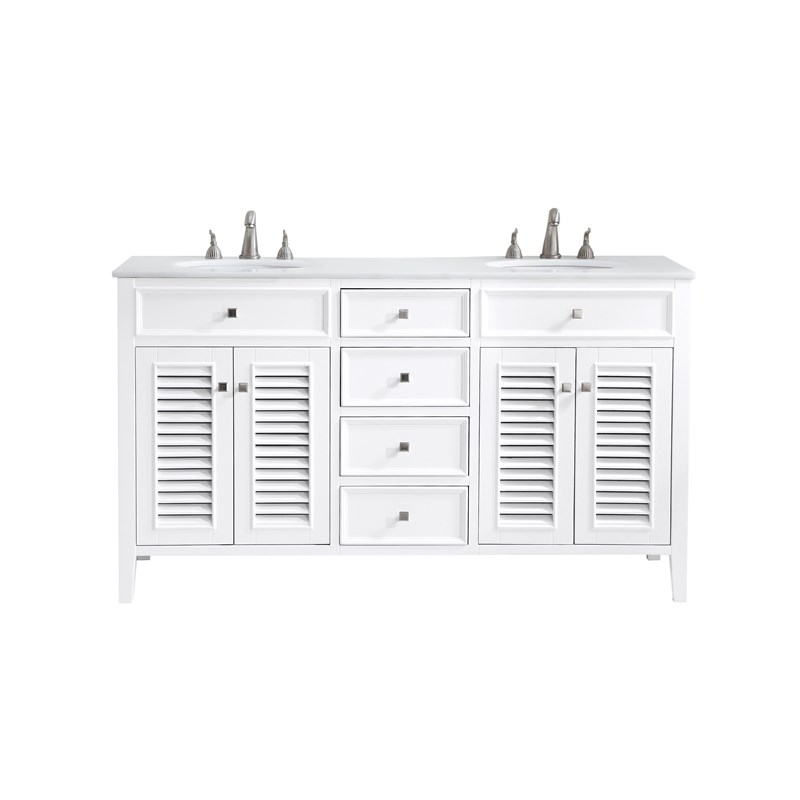 Elegant Kitchen and Bath Cape Cod Double Solid Wood Bathroom Vanity in White