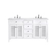 Elegant Kitchen and Bath Cape Cod Double Solid Wood Bathroom Vanity in White
