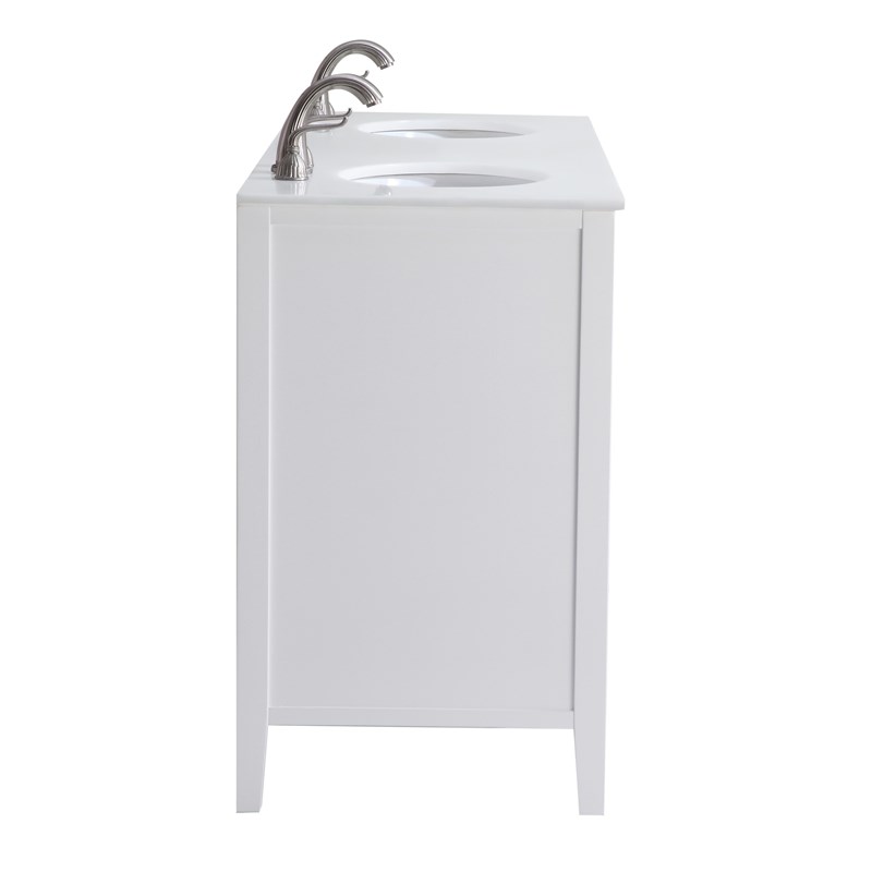 Elegant Kitchen and Bath Cape Cod Double Solid Wood Bathroom Vanity in White