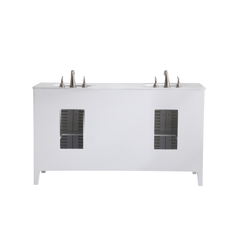 Elegant Kitchen and Bath Cape Cod Double Solid Wood Bathroom Vanity in White