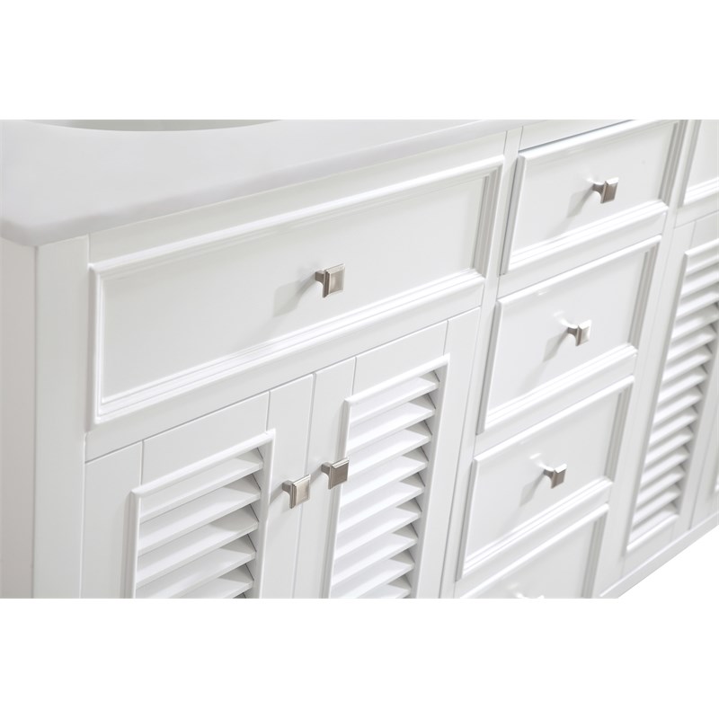 Elegant Kitchen and Bath Cape Cod Double Solid Wood Bathroom Vanity in White