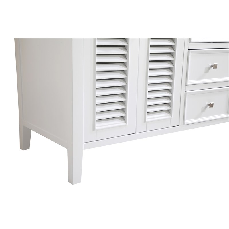 Elegant Kitchen and Bath Cape Cod Double Solid Wood Bathroom Vanity in White