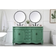 Elegant Kitchen and Bath Windsor Double Solid Wood Bathroom Vanity in Green
