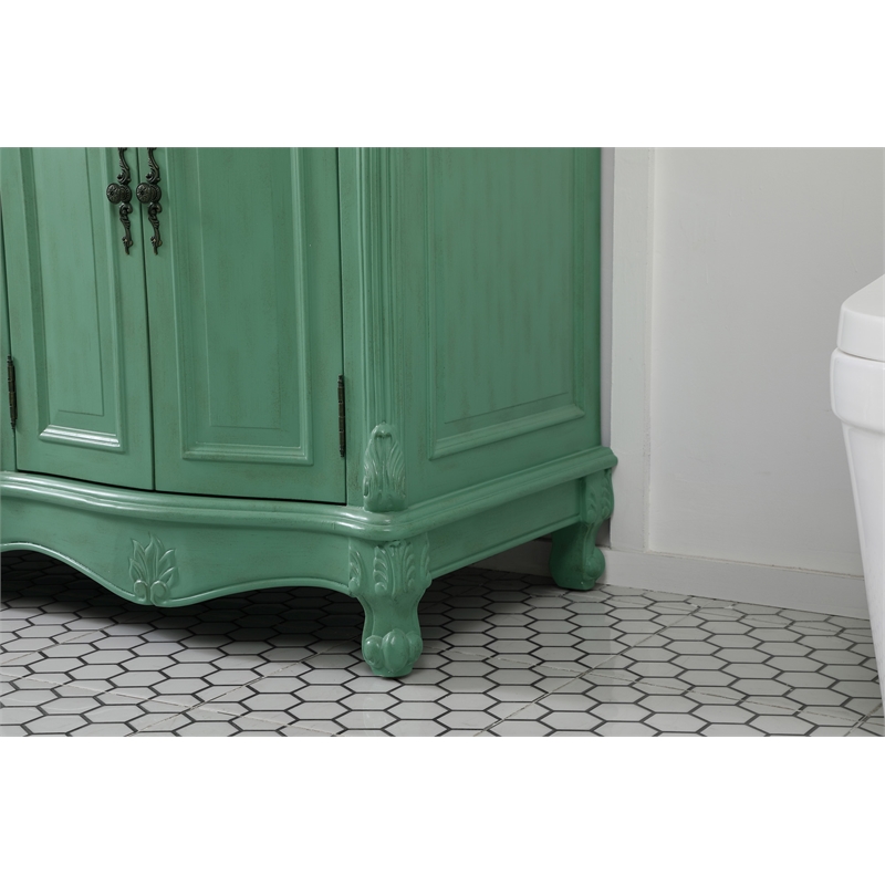 Elegant Kitchen and Bath Windsor Double Solid Wood Bathroom Vanity in Green