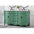 Elegant Kitchen and Bath Windsor Double Solid Wood Bathroom Vanity in Green