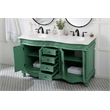 Elegant Kitchen and Bath Windsor Double Solid Wood Bathroom Vanity in Green