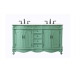 Elegant Kitchen and Bath Windsor Double Solid Wood Bathroom Vanity in Green