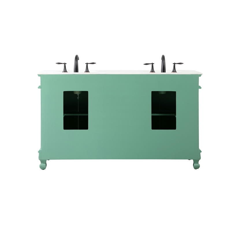 Elegant Kitchen and Bath Windsor Double Solid Wood Bathroom Vanity in Green