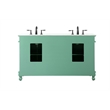 Elegant Kitchen and Bath Windsor Double Solid Wood Bathroom Vanity in Green