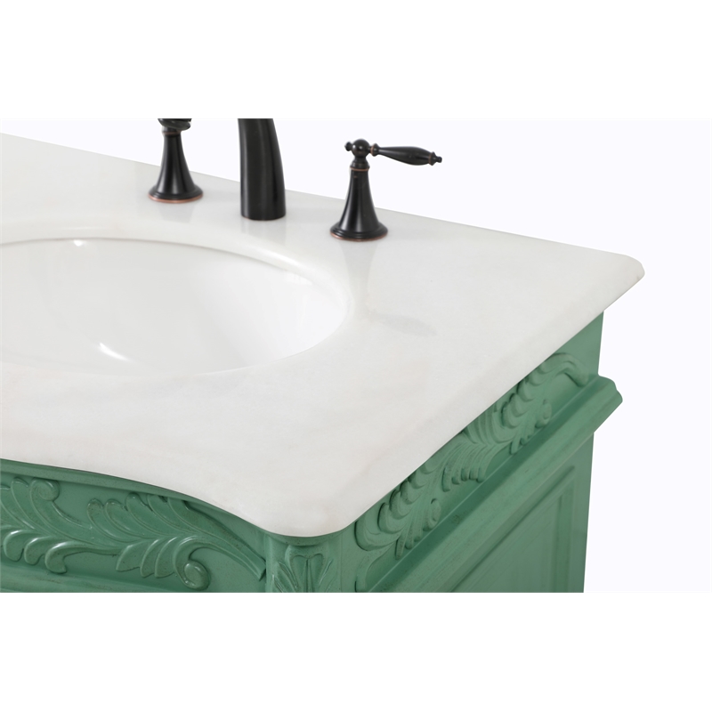 Elegant Kitchen and Bath Windsor Double Solid Wood Bathroom Vanity in Green