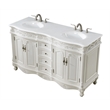 Elegant Kitchen and Bath Windsor Double Solid Wood Bathroom Vanity in White