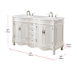 Elegant Kitchen and Bath Windsor Double Solid Wood Bathroom Vanity in White