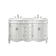 Elegant Kitchen and Bath Windsor Double Solid Wood Bathroom Vanity in White