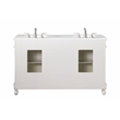 Elegant Kitchen and Bath Windsor Double Solid Wood Bathroom Vanity in White