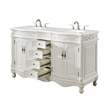 Elegant Kitchen and Bath Windsor Double Solid Wood Bathroom Vanity in White