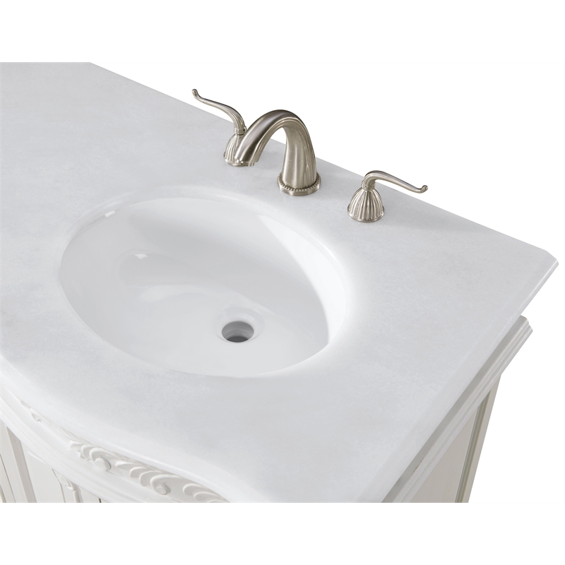 Elegant Kitchen and Bath Windsor Double Solid Wood Bathroom Vanity in White