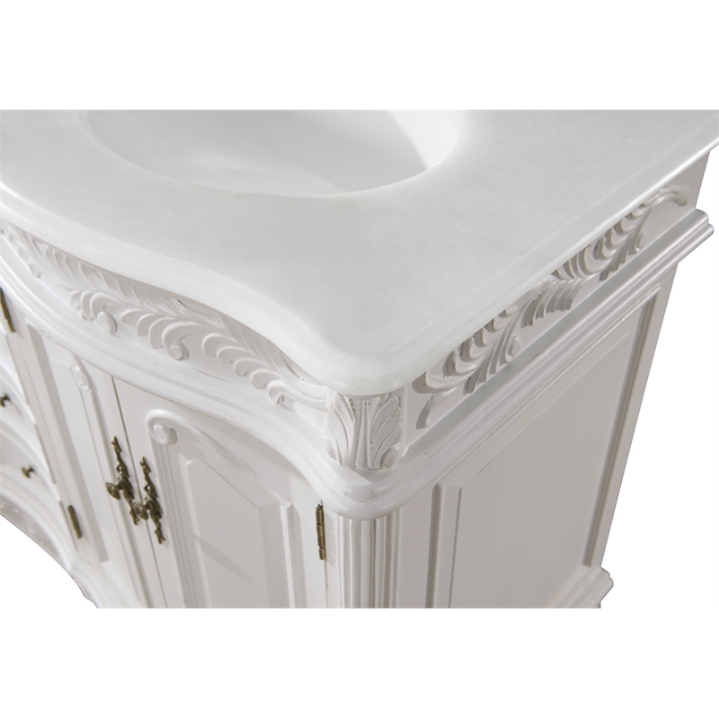Elegant Kitchen and Bath Windsor Double Solid Wood Bathroom Vanity in White