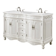 Elegant Kitchen and Bath Windsor Double Solid Wood Bathroom Vanity in White