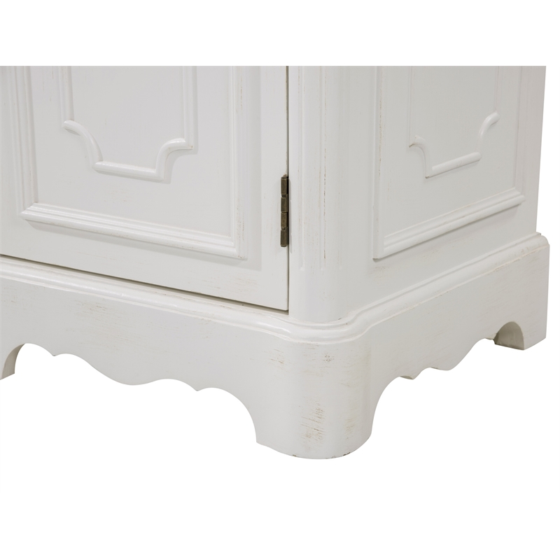 Elegant Kitchen and Bath Retro Single Solid Wood Bathroom Vanity in White