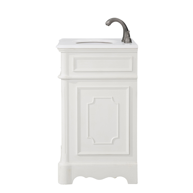 Elegant Kitchen and Bath Retro Single Solid Wood Bathroom Vanity in White